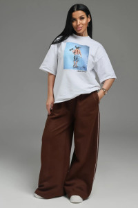 Брюки женские "Дуэт" лакост 2-х нитка пенье (р-ры: 44-62) коричневый