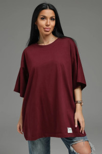 Футболка женская "Анита-2" кулирка (р-ры: 44-66) марсала