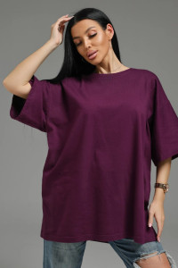 Футболка женская "Анита-2" кулирка (р-ры: 44-66) баклажан