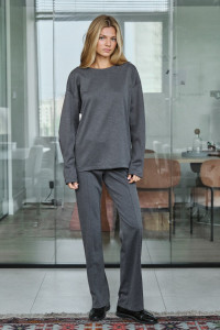 Костюм двойка женский №057817 джерси (р-ры: 42-46) серый