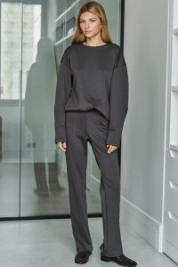 Костюм двойка женский №057817 джерси (р-ры: 42-46) коричневый