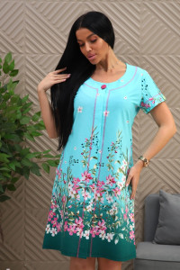 Халат женский №180тК кулирка (р-ры: 48-58) голубой