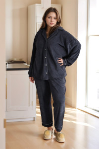 Пижама женская №057714 махра (р-ры: 48-58) графит