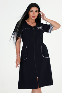 Халат женский ХК-2242 5027 кулирка (последний размер) темно-синий 50,52,66