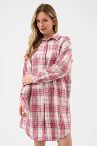 Халат женский "Добрый вечер" 2428-Ф фланель (р-ры: 44-58) фуксия