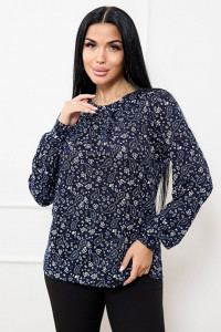 Лонгслив женский 0143-77 масло с начёсом (р-ры: 50-62) королевский синий