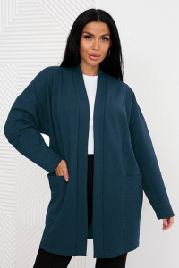 Кардиган женский 0238-96 футер (р-ры: 52-66) холодный изумруд