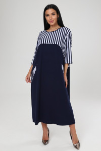 Платье женское ПлВ-2838 "Марго макси" вискоза (р-ры: 62-72) син.бел.пол.