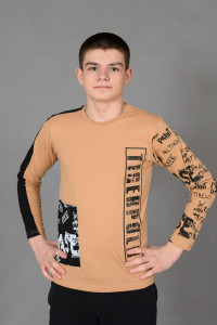 Лонгслив детский №83019 коттон (р-ры: 36-44) бежевый