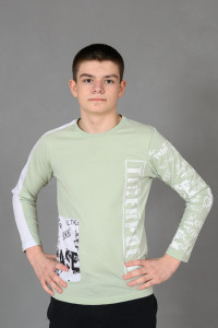 Лонгслив детский №83019 коттон (р-ры: 36-44) ментол