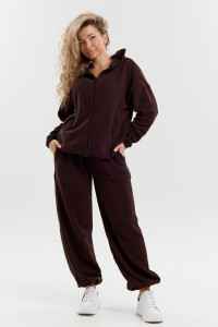 Костюм двойка женский №36994 флис (р-ры: 44-54) шоколад