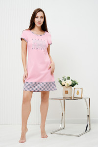 Сорочка женская №42307 кулирка (р-ры: 44-54) розовый