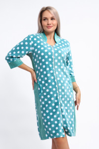 Халат женский №063 велюр (р-ры: 48-66) мятный