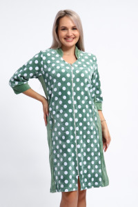 Халат женский №063 велюр (р-ры: 48-66) хаки