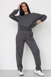 Костюм двойка женский "Кант" футер с лайкрой (р-ры: 42-58) серый