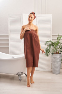 Набор для сауны 029255 вафельное полотно 2 предмета шоколад