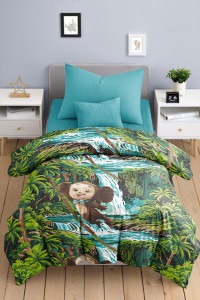 Детское постельное белье бязь "Чебурашка в джунглях"