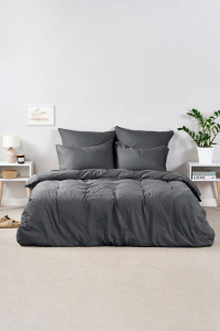 Постельное белье "Веселина" полиэстер "Серый бархат"