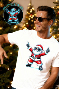 Футболка унисекс светящаяся №8581 кулирка (р-ры: 42-74) белый дедМ крутой