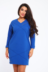 Платье женское №31879 футер 3-х нитка (р-ры: 48-54) синий