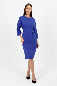 Платье женское №20655 костюмная ткань (р-ры: 44-54) васильковый