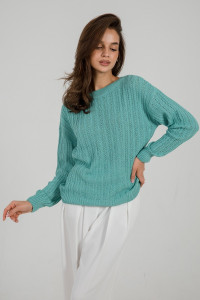Джемпер женский "Бэлла" вязаный трикотаж (р-ры: 42-60) ментол