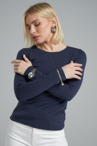 Лонгслив женский "Skims" фуллайкра кулирка вязаная (р-ры: 38-52) антрацитовый