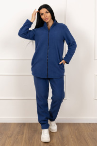 Костюм двойка женский 1646 флис (р-ры: 48-58) синий