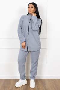 Костюм двойка женский 1646/7 флис (р-ры: 48-58) светло-серый