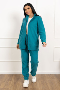 Костюм двойка женский 1646/6 флис (р-ры: 48-58) сине-зеленый