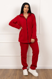 Костюм двойка женский 1646/4 флис (р-ры: 48-58) бордовый