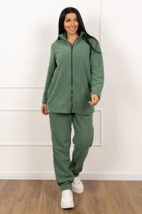 Костюм двойка женский 1646/3 флис (р-ры: 48-58) зеленый