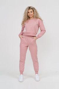 Костюм двойка женский 1627/1 футер (р-ры: 42-52) розовый