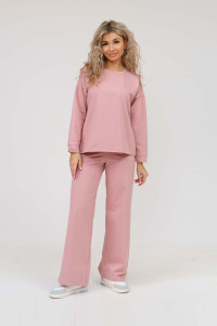Костюм двойка женский ТС 7009/2 футер (р-ры: 42-52) пудровый