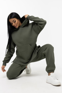 Костюм двойка женский 1950/3 футер 3-х нитка с начесом (р-ры: 44-58) хаки