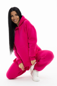 Костюм двойка женский 1950/4 футер 3-х нитка с начесом (р-ры: 44-58) фуксия