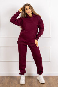 Костюм двойка женский 1950/2 футер 3-х нитка с начесом (р-ры: 44-58) бордовый