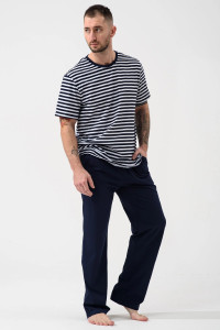 Пижама мужская "Полоса" 2440-К кулирка (р-ры: 48-58) синий