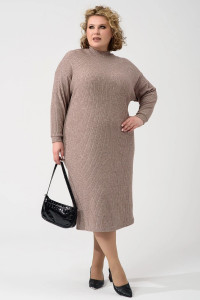 Платье женское "Ангора" 2432-Л лапша ангора (р-ры: 46-56) капучино