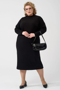 Платье женское "Ангора" 2432-Л лапша ангора (р-ры: 46-56) черный