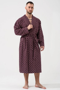 Халат мужской "Люкс" 2441-К кулирка (р-ры: 48-58) бордовый