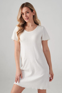 Сорочка женская "Ажур" 2419-Рн ажурная рибана (р-ры: 44-54) молочный