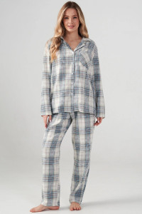 Пижама женская "Добрый вечер" 2163-Ф фланель (р-ры: 42-52) бирюзовый