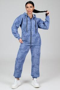 Костюм двойка женский КФ-2771 футер с начесом (р-ры: 46-58) варенка джинс