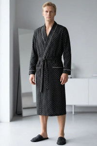 Халат мужской "Родриго" кулирка (р-ры: 48-62) черный
