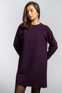 Платье женское "Кэт" футер 2-х нитка (р-ры: 44-54) баклажан