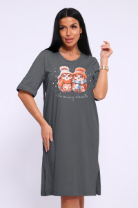 Сорочка женская НС 525 кулирка (р-ры: 46-56) серый-графит