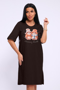 Сорочка женская НС 525 кулирка (р-ры: 46-56) коричневый