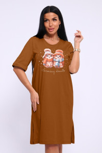 Сорочка женская НС 525 кулирка (р-ры: 46-56) кирпичный