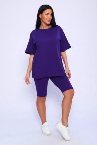 Костюм двойка женский КЖ-002 кулирка с лайкрой (р-ры: 42-66) фиолетовый